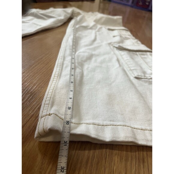 NWT Milk It Ivory Low Rise Wide Leg Patch Pocket Combat Utility Jeans Size 8 - Picture 7 of 7
